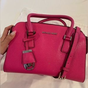 Michael Kors Hot Pink Harper Medium Satchel Crossbody